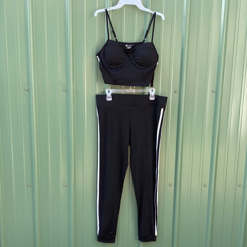 Women’s Juniors Active Comfy Lounge Bustier Tank & Leggings 2-Piece Set Size XL